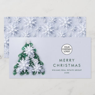 Snowflakes Weihnachtsbaum Firmengrüße Feiertagskarte