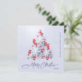 Snowflakes Weihnachtsbaum Firmengrüße Feiertagskarte (Stehend Vorderseite)