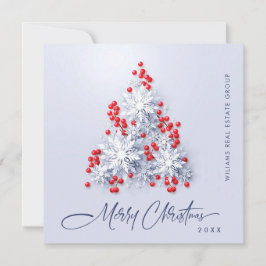 Snowflakes Weihnachtsbaum Firmengrüße Feiertagskarte