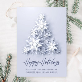 Snowflakes Weihnachtsbaum Firmengrüße Feiertagskarte