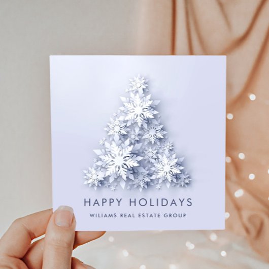 Snowflakes Weihnachtsbaum Firmengrüße Feiertagskarte