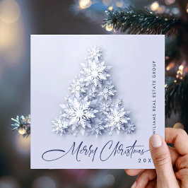 Snowflakes Weihnachtsbaum Firmengrüße Feiertagskarte