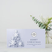 Snowflakes Weihnachtsbaum Firmengrüße Feiertagskarte (Stehend Vorderseite)