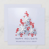 Snowflakes Weihnachtsbaum Firmengrüße Feiertagskarte (Vorne/Hinten)