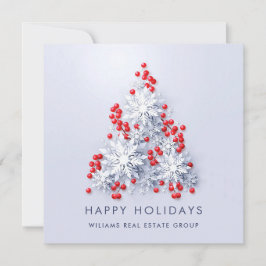 Snowflakes Weihnachtsbaum Firmengrüße Feiertagskarte