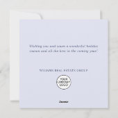 Snowflakes Weihnachtsbaum Firmengrüße Feiertagskarte (Rückseite)