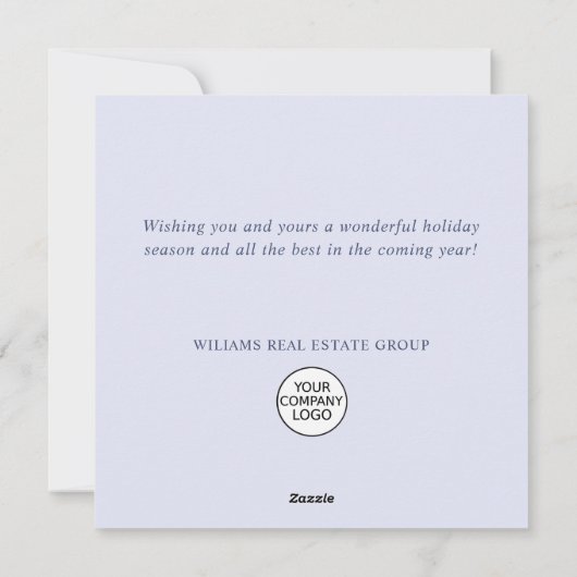 Snowflakes Weihnachtsbaum Firmengrüße Feiertagskarte (Rückseite)