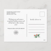 Snowflakes Weihnachtsbaum Firmengrüße Feiertagspostkarte (Rückseite)