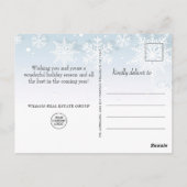 Snowflakes Weihnachtsbaum Firmengrüße Postkarte (Rückseite)