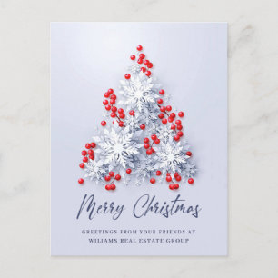 Snowflakes Weihnachtsbaum Firmengrüße Postkarte
