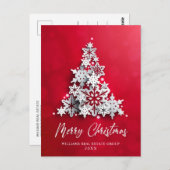 Snowflakes Weihnachtsbaum Firmengrüße Postkarte (Vorne/Hinten)
