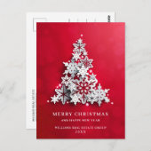 Snowflakes Weihnachtsbaum Firmengrüße Postkarte (Vorne/Hinten)