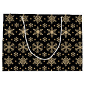 Snowflakes Weihnachtsgeschenk Große Tasche Geschenktüte (Rückseite)
