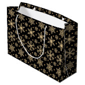 Snowflakes Weihnachtsgeschenk Große Tasche Geschenktüte (Rückseite Schrägansicht)