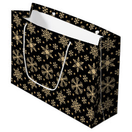 Snowflakes Weihnachtsgeschenk Große Tasche Geschenktüte