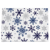 Snowflakes Weihnachtsgeschenk Große Tasche Geschenktüte (Vorderseite)