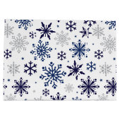 Snowflakes Weihnachtsgeschenk Große Tasche Geschenktüte (Rückseite)