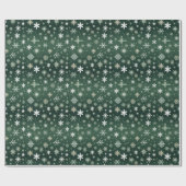 Snowflakes - White On Green Geschenkpapier (Flach)