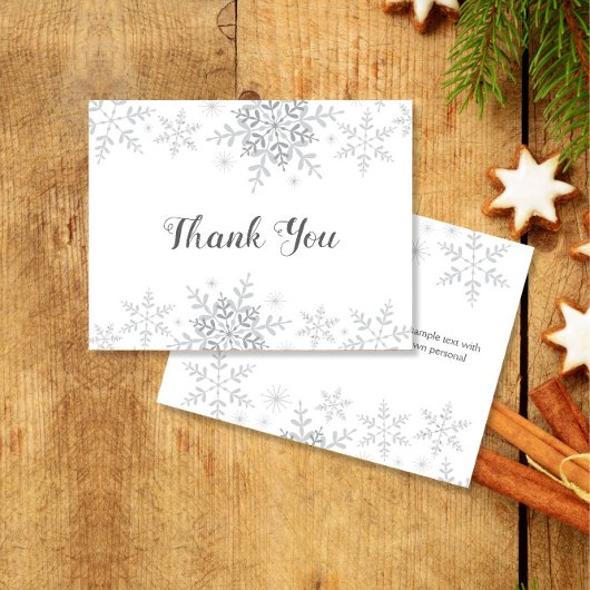 Snowflakes Winter Brautparty Vielen Dank Dankeskarte