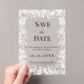 Snowflakes winter clear wedding Save the Date card Acryleinladungen (Insitu (Handheld))