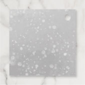 Snowflakes Winter Gray Baby Dusche Danke Geschenkanhänger (Rückseite)