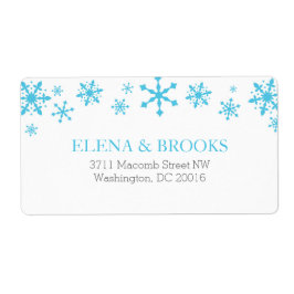 Snowflakes Winter Wedding Reply Card Mailing Label