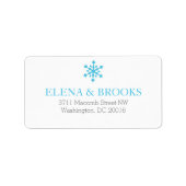 Snowflakes Winter Wedding Return Label Adressaufkleber (Vorne)