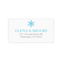 Snowflakes Winter Wedding Return Label