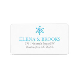 Snowflakes Winter Wedding Return Label Adressaufkleber