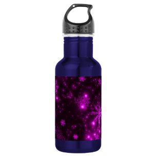 Snowflakes with Purple Background Trinkflasche