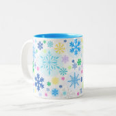 Snowflakes Zweifarbige Tasse (Vorderseite Links)