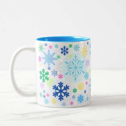 Snowflakes Zweifarbige Tasse (Links)