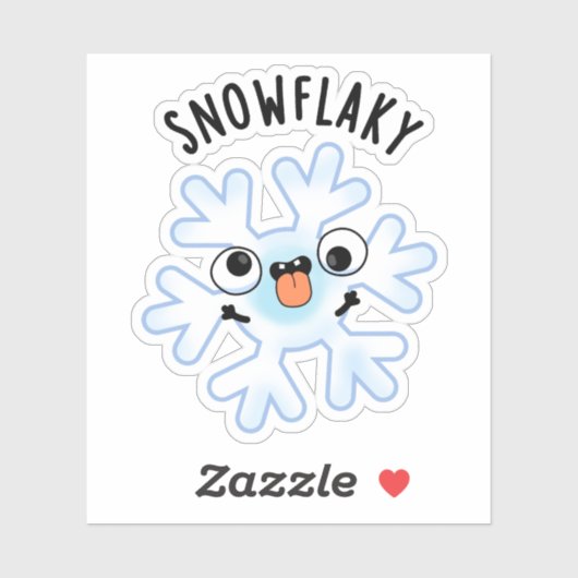 Snowflaky Funny Snow Flake Puff Aufkleber (Blatt)