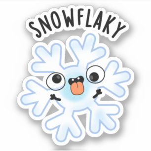 Snowflaky Funny Snow Flake Puff Aufkleber