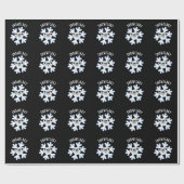 Snowflaky Funny Snow Flake Puff Dark BG Geschenkpapier (Flach)