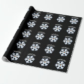Snowflaky Funny Snow Flake Puff Dark BG Geschenkpapier (Ungerollt)