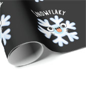 Snowflaky Funny Snow Flake Puff Dark BG Geschenkpapier (Rolleneckpunkt)