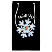 Snowflaky Funny Snow Flake Puff Dark BG Kleine Geschenktüte (Vorderseite)