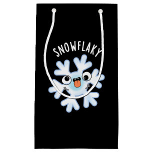 Snowflaky Funny Snow Flake Puff Dark BG Kleine Geschenktüte