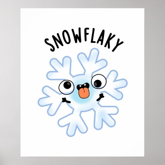 Snowflaky Funny Snow Flake Puff Poster (Vorne)