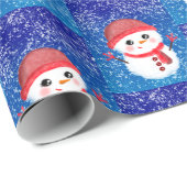 Snowgirl Frohe Weihnachten Geschenkpapier (Rolleneckpunkt)