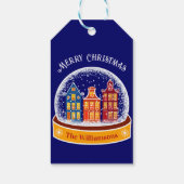 Snowglobe Amsterdam Dorf Weihnachten Geschenkanhänger (Rückseite)