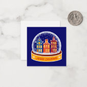 Snowglobe Amsterdam Village Mini Weihnachten Mitteilungskarte (Vorderseite/Rückseite Beispiel)
