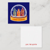 Snowglobe Amsterdam Village Mini Weihnachten Mitteilungskarte (Vorne/Hinten)