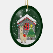 Snowglobe Christmas Llama Keramik Ornament (Rechts)