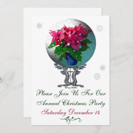 Snowglobe Christmas Party Invitation Einladung (Vorne/Hinten)
