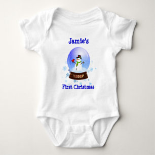 Snowglobe das Weihnachten des Babys erster T - Baby Strampler