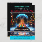 Snowglobe elegantes jährliches Weihnachtsfest-Part Einladung (Vorne/Hinten)