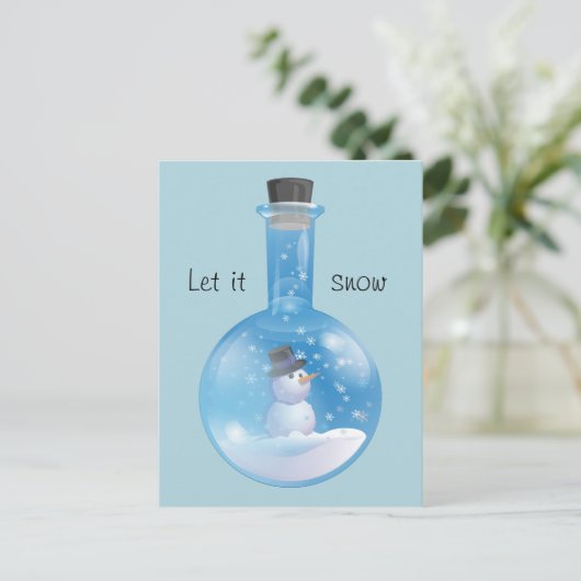 Snowglobe Flask Feiertagspostkarte (Stehend Vorderseite)