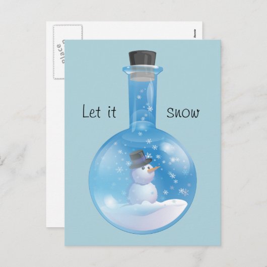 Snowglobe Flask Feiertagspostkarte (Vorne/Hinten)